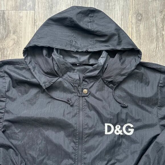 Vintage Dolce & Gabbana D&G Black Nylon Windbreaker Jacket Size XL - Picture 3 of 9